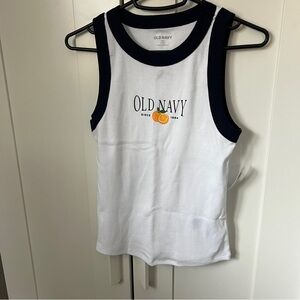 NWT Old Navy Snug Ringer Logo Tank, Sz S Tall